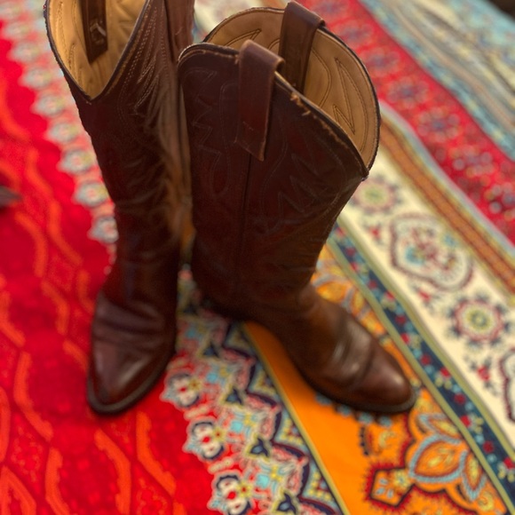 Gorgeous Vintage Durango Cowboy Boots Dark Brown 7 Narrow Skinny Western Classic - Picture 3 of 5